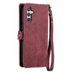 Samsung Galaxy A42 5G Red Leather Zipper Wallet Phone Case - 3