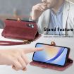 Samsung Galaxy A42 5G Red Leather Zipper Wallet Phone Case - 6