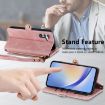 Samsung Galaxy A42 5G Pink Leather Zipper Wallet Phone Case - 6