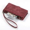 Samsung Galaxy A11 Geometric Zipper Wallet Leather Phone Case (Red) - 4