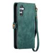 Samsung Galaxy A21s Geometric Zipper Wallet Leather Phone Case Green - 3