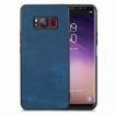 Samsung Galaxy S8 Vintage Leather PC Back Cover Phone Case Blue - 1