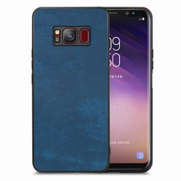 Samsung Galaxy S8 Vintage Leather PC Back Cover Phone Case Blue - 1