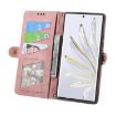 Pink Geometric Zipper Wallet Leather Phone Case - For Honor 90 Lite / X50i - 3