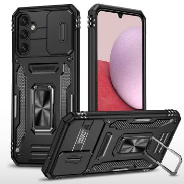 Samsung Galaxy A05s Armor PC + TPU Camera Shield Phone Case - Black - 1