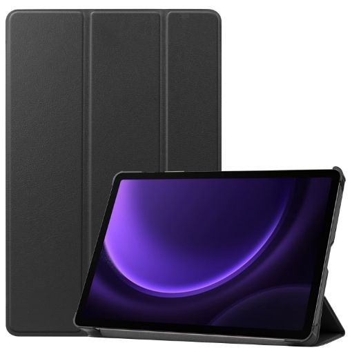 Samsung Galaxy Tab S9 FE Black Leather Tablet Case - 1