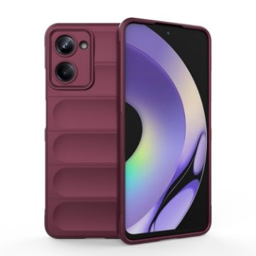 Realme 10 Pro 5G Wine Red Phone Case - TPU + Flannel Shield - 1