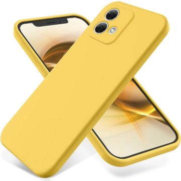 Yellow Silicone Shockproof Phone Case for Motorola Moto G84 5G - 1