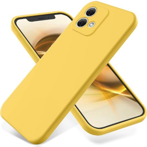 Yellow Silicone Shockproof Phone Case for Motorola Moto G84 5G - 1