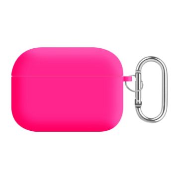 Picture of For AirPods Pro 2 PC Lining Silicone Bluetooth Earphone Protective Case (Fluorescent Rose)