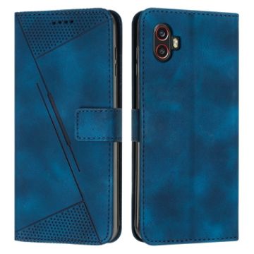 Samsung Galaxy Xcover 6 Pro Leather Phone Case with Lanyard - Blue - 1