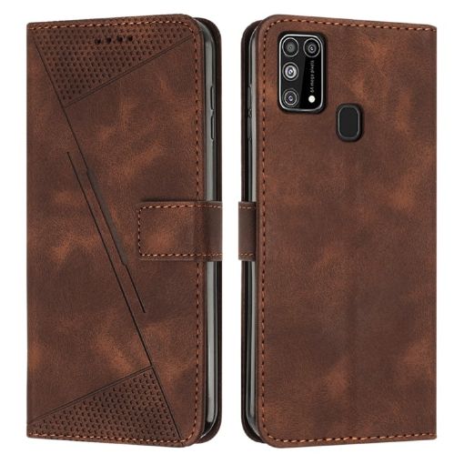 Samsung Galaxy M31 Leather Phone Case with Lanyard - Brown - 1