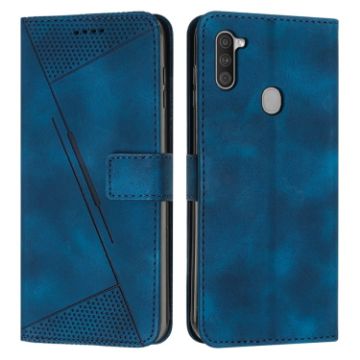 Samsung Galaxy A11 Blue Leather Phone Case with Long Lanyard - 1