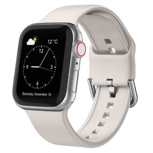 Apple Watch SE 40mm Silicone Watch Band - Starlight - 1