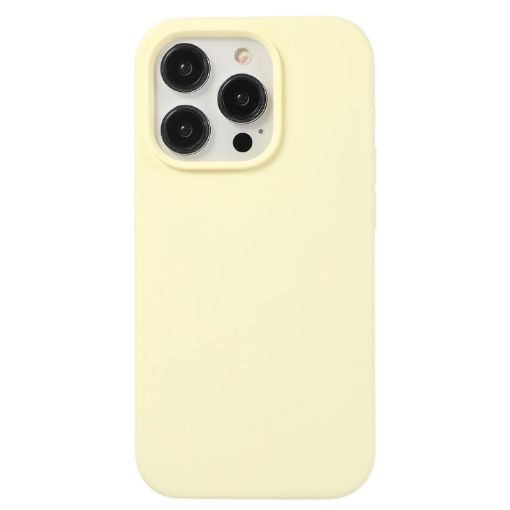 iPhone 15 Pro Liquid Silicone Phone Case - Milky Yellow - 1