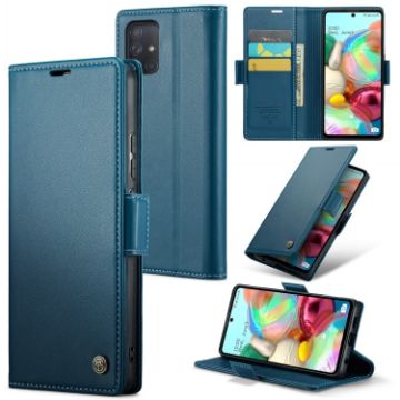 Samsung Galaxy A71 4G CaseMe 023 Blue Leather Phone Case - 1
