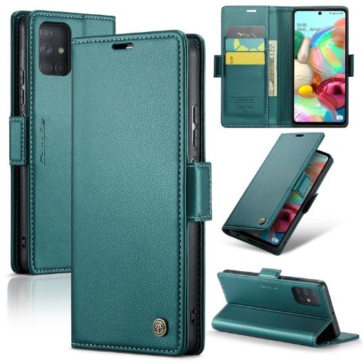 Samsung Galaxy A71 4G CaseMe 023 Leather Phone Case - Pearly Blue - 1