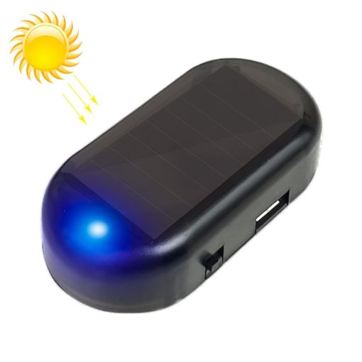 Car Solar Power Simulated Dummy Alarm LED Flashing Security Light (Blue) - 1