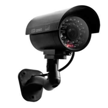 IP66 Waterproof Dummy CCTV Camera with LED - Black - 1
