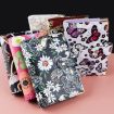 A6 PU Leather Color Printing Notebook Zipper Bag Binder Daisy Black - 6