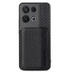 OPPO Reno 8 Pro Carbon Fiber Magnetic Card Bag Phone Case - Black - 1