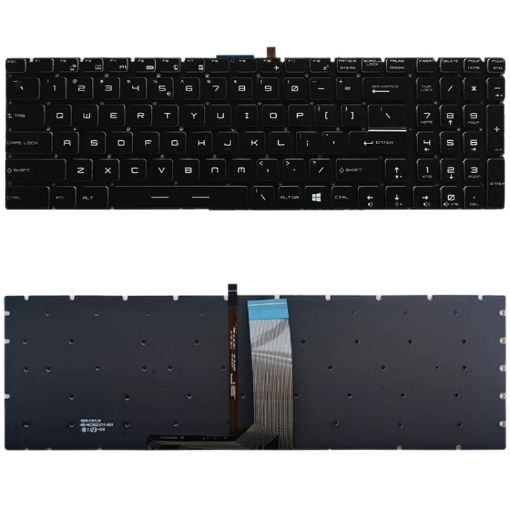 US Version Backlit Keyboard for MSI Laptops (White) - 1