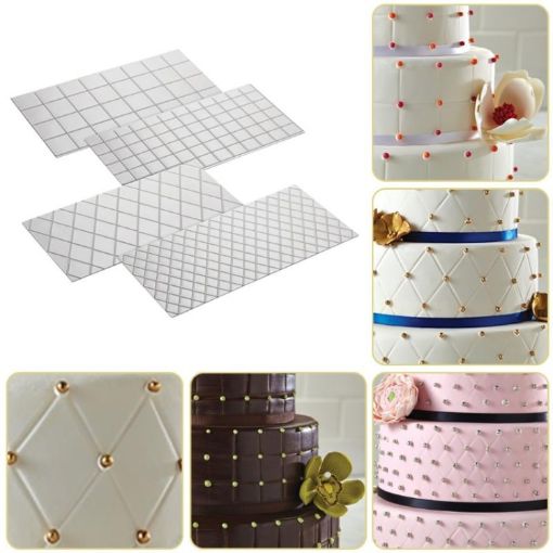 DIY Cake Mold Plaid Pattern 57051 - 2 Sets - 1