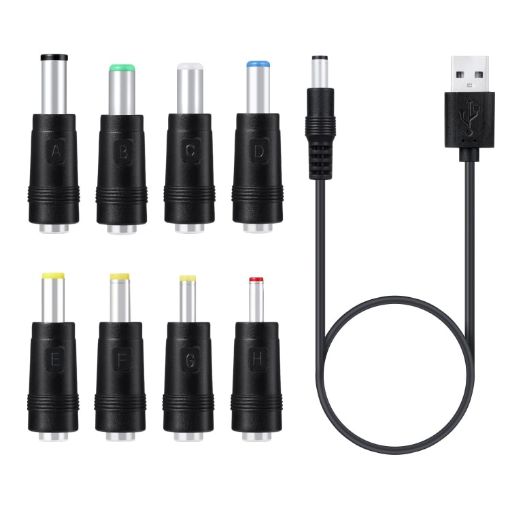 8 In 1 DC Power Cord USB Multi-Function Interchange Plug USB Charging Cable - 1