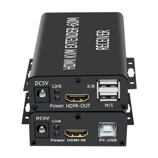BW-HKE60A HDMI 60m KVM USB Extender POE Single-End Power Supply US Plug - 1