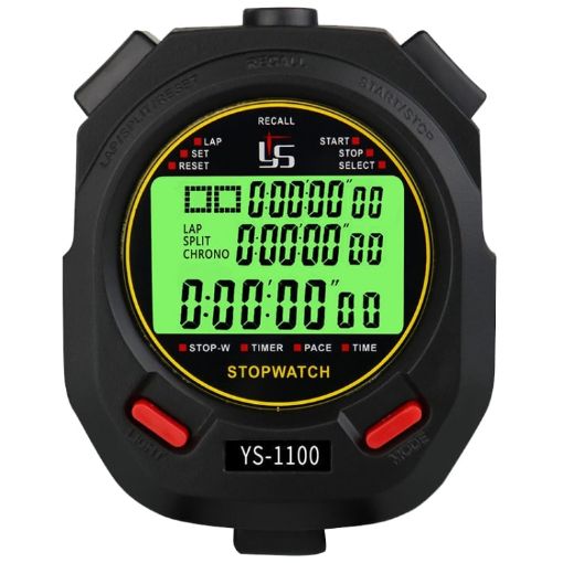 YS 3 Rows Display Luminous Stopwatch Timer - YS-1100 100 Memories - 1