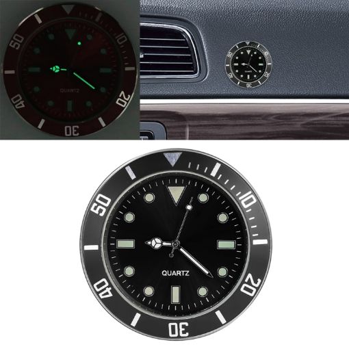 Car Paste Clock Car Luminous Watch - Black - 1