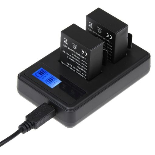LCD Screen Dual Batteries Charger for GoPro HERO3+ /3 - 1