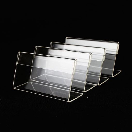 Mini Clear Acrylic Sign Display Stand Label Holder - 10 PCS - 1