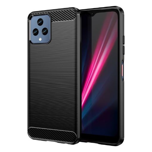 T-Mobile REVVL 6 5G Carbon Fiber TPU Phone Case - Black - 1