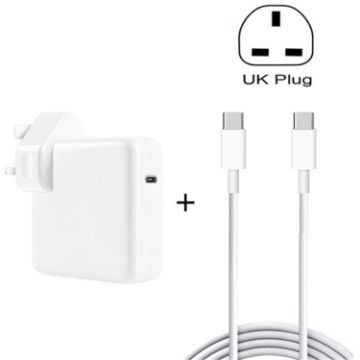 96W USB-C Power Adapter Portable Charger with 1.8m Cable - UK Plug - 1