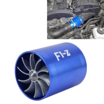 Universal Supercharger Dual Turbine Air Intake Fuel Saver Turbo Charger Fan Kit - 1