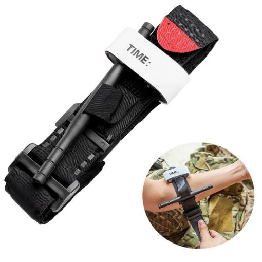 Outdoor Portable One-handed Spinning Tourniquet (Black) - 1