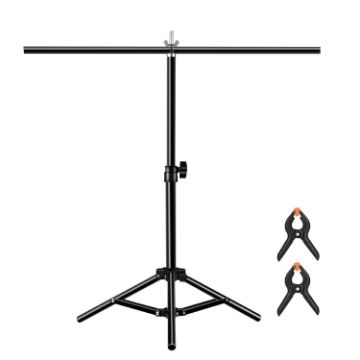 67cm T-Shape Photo Studio Background Support Stand with Clips - 1
