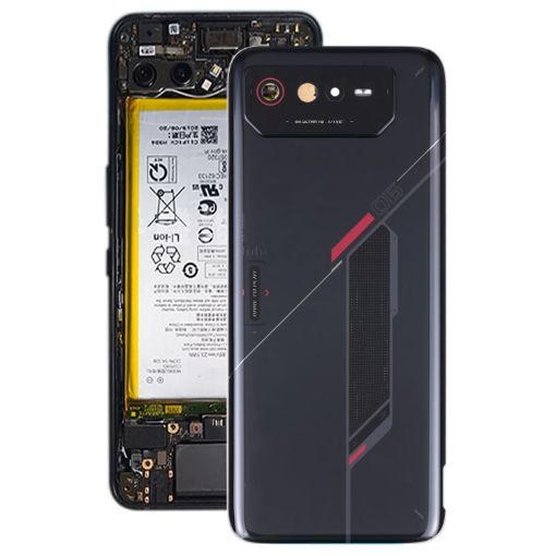 Black Glass Battery Back Cover for Asus ROG Phone 6 - AI2201-C AI2201-F - 1