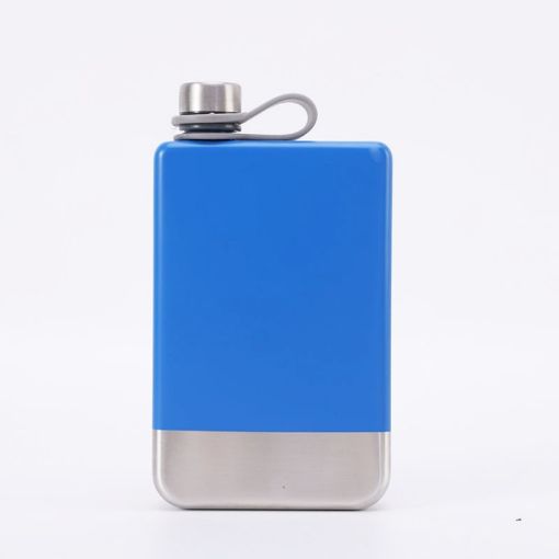 9oz Stainless Steel Hip Flask - Blue - 1