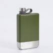 9oz Stainless Steel Hip Flask - Military Green - 1