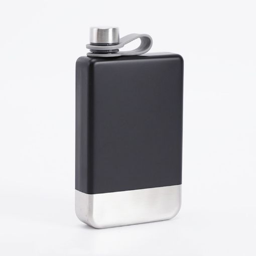 9oz Stainless Steel Hip Flask - Matte Black - 1