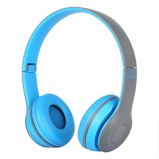 P47 Foldable Wireless Bluetooth Headphone Blue - 1
