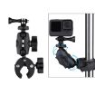 360 Rotation Adjustable Action Camera Clamp Plier Base Holder - Black - 1