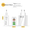 65W Dual PD Type-C + 3 x USB Multi Port Charger, UK Plug - White - 6