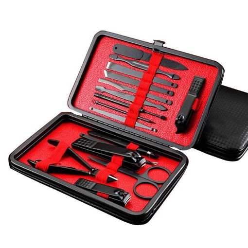 16 in 1 Nail Clippers Manicure Pedicure Tool (Red) - 1