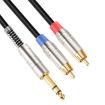 6.35mm Male to Dual RCA Male Audio Cable, 3m Length - 1