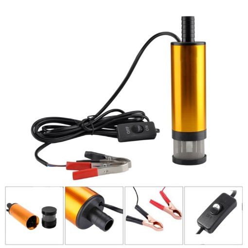 24V Car Electric DC Fuel Pump Submersible Pump 38mm External Filter - 1