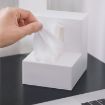Household Plastic Tissue Paper Storage Box - White - 4