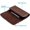 Nuoku Magnetic Flaps Leather Belt Case for Smart Phones, Brown - 4